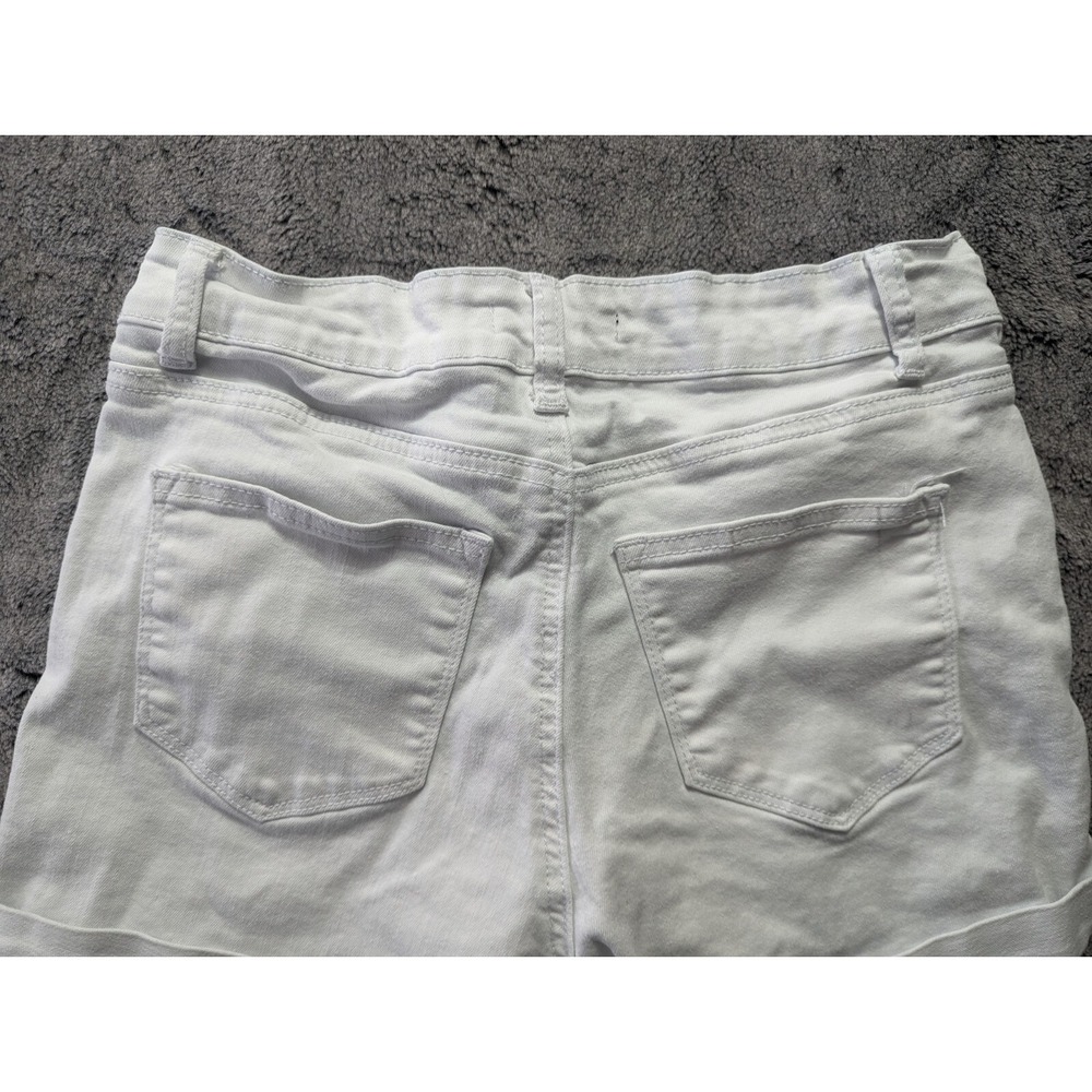 KanCan Cuffed Distressed Shorts Women's Size 9/28 White - Picture 10 of 11